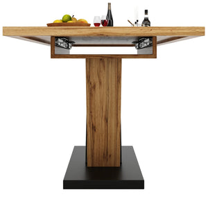 Chênaie | Table de salle à manger en bois extensible, structure acier renforcée