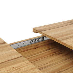 Chênaie | Table de salle à manger en bois extensible, structure acier renforcée