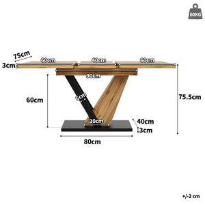 Chênaie | Table de salle à manger en bois extensible, structure acier renforcée