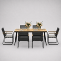 Vernon | Ensemble repas 7 pièces, table et 6 chaises effet bois