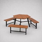 Cabanon | Table de pique-nique en acacia massif 6 personnes
