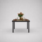 Solstice | Table de jardin en aluminium 8 personnes, effet bois naturel et noir