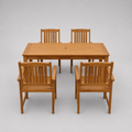 Vallée | Ensemble repas 5 pièces en acacia massif, table et 4 chaises