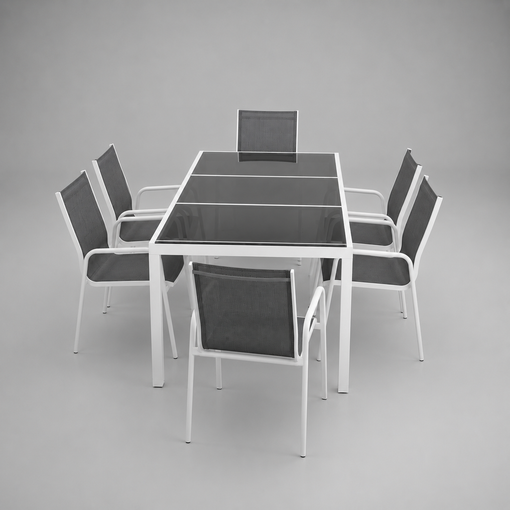 Prestige | Ensemble repas extérieur six assises.