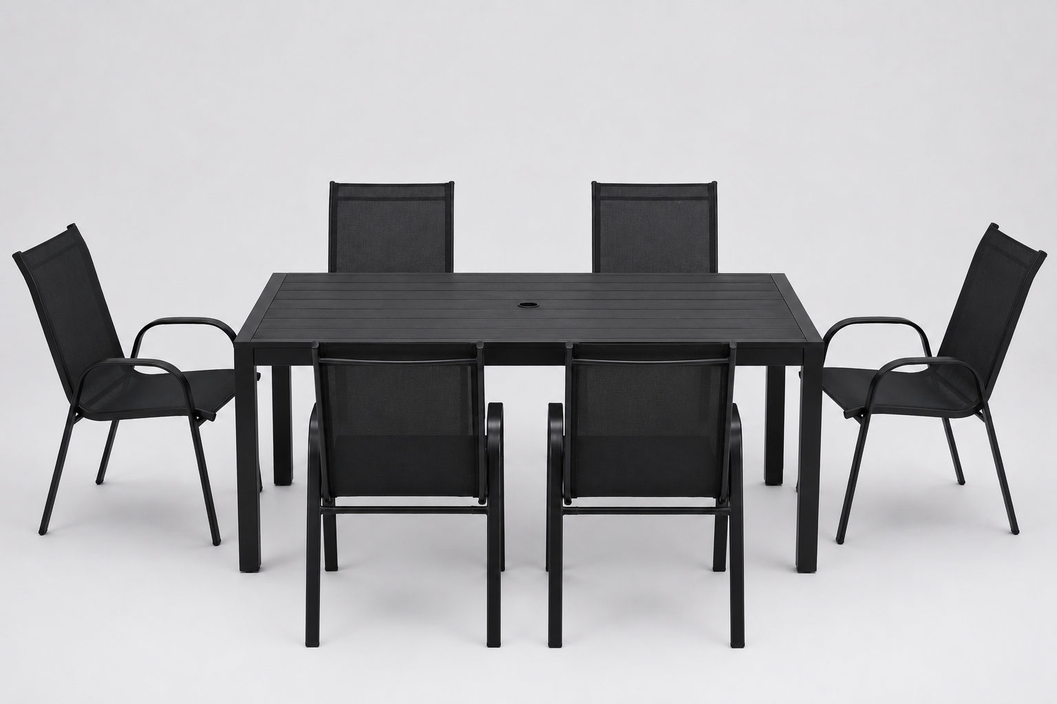 Élégance | Ensemble repas extérieur sept pièces.