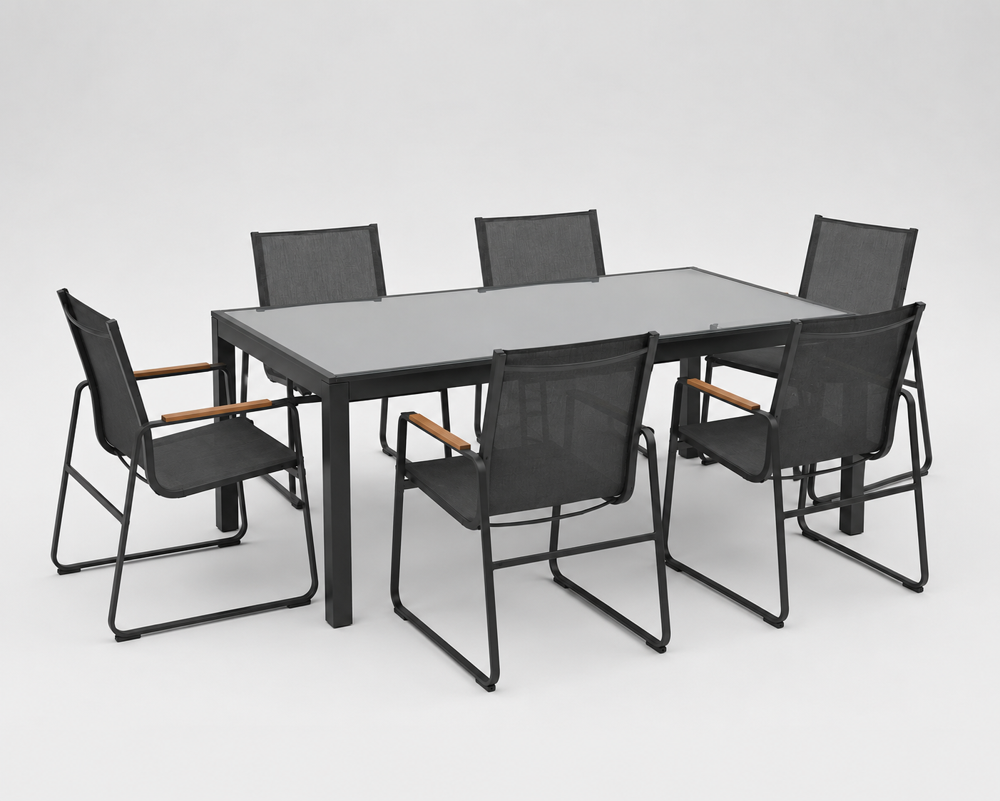 Convivio | Ensemble repas extérieur six fauteuils.