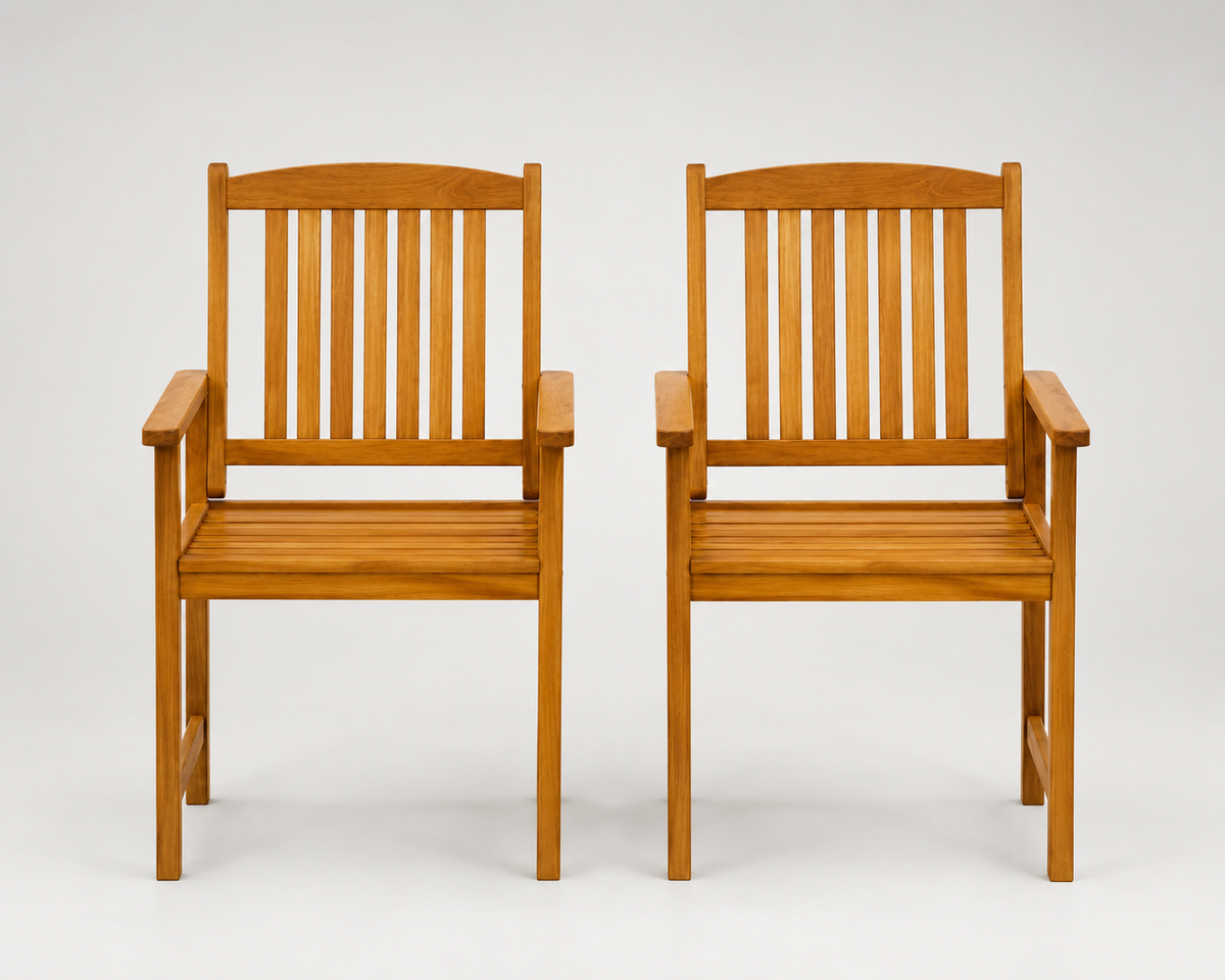 Aurelia - Chaises de jardin en acacia massif, lot de 2