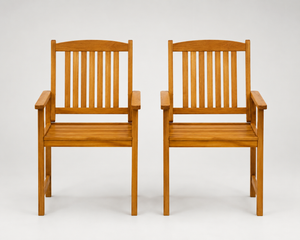 Aurelia - Chaises de jardin en acacia massif, lot de 2