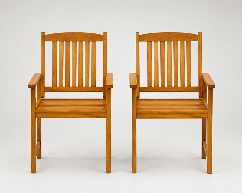 Aurelia - Chaises de jardin en acacia massif, lot de 2