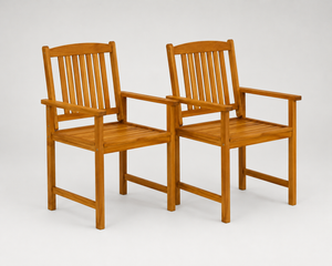 Aurelia - Chaises de jardin en acacia massif, lot de 2