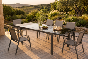 Mistral - Chaises de jardin empilables textilène, lot de 4