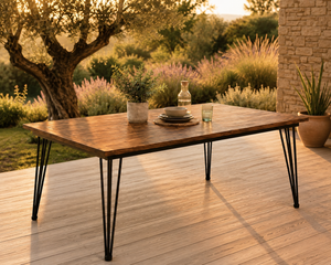 Bastide - Table de jardin en acacia massif 180cm, 6 à 8 personnes