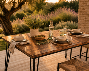 Bastide - Table de jardin en acacia massif 180cm, 6 à 8 personnes