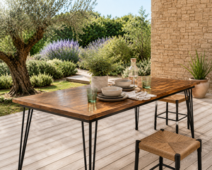 Bastide - Table de jardin en acacia massif 180cm, 6 à 8 personnes