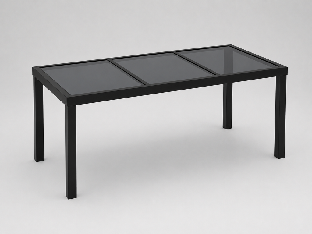 Obsidienne | Table extérieure en verre.