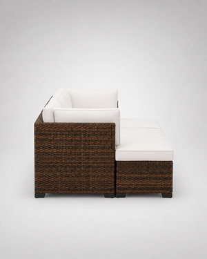 Astral - Canapé de jardin modulaire avec table basse verre trempé