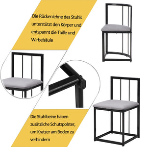 Élégante | Ensemble table blanche et 6 chaises velours gris, structure dorée
