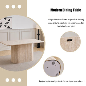 Stockholm | Table de salle à manger en bois, style scandinave, base ondulée