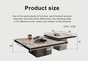 Nordik | Table basse extensible en marbre véritable, design scandinave