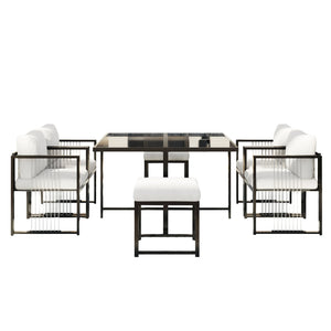 Vue latérale de la table de jardin Séville