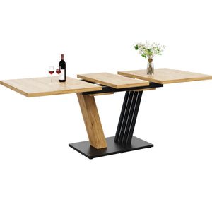 Ambiance | Ensemble table extensible et 4 chaises velours gris, 5 pièces
