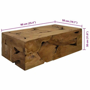 Teck | Table basse en teck véritable, finition huilée, fait main