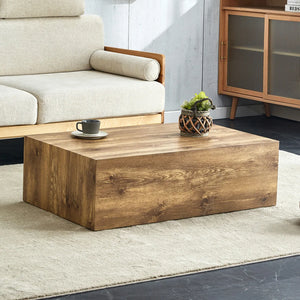 Ardoise | Table basse rectangulaire effet marbre gris, sans assemblage, 90x50x30 cm