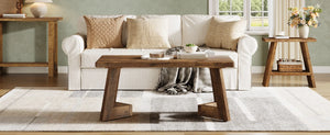 Ferme | Table basse rectangulaire en bois, pieds en V, style ferme