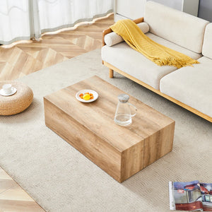 Ardoise | Table basse rectangulaire effet marbre gris, sans assemblage, 90x50x30 cm