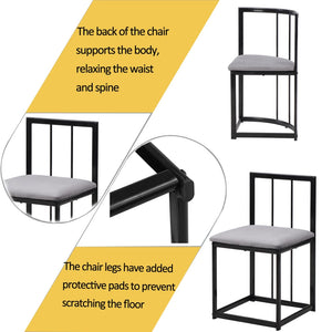 Élégante | Ensemble table blanche et 6 chaises velours gris, structure dorée