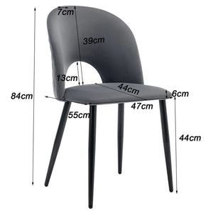Diamant | Ensemble table rectangulaire et 4 chaises velours gris, piquage losange