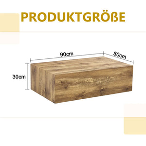 Ardoise | Table basse rectangulaire effet marbre gris, sans assemblage, 90x50x30 cm