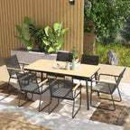 Vernon | Ensemble repas 7 pièces, table et 6 chaises effet bois