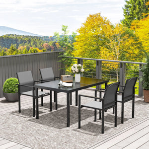 Chaises empilables noires assorties à la table Onyx