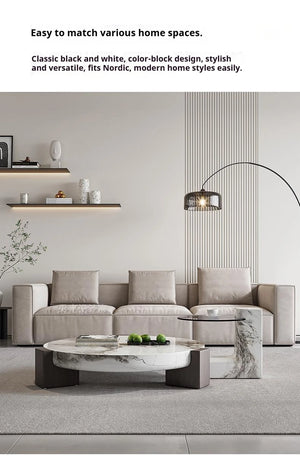 Prestige | Duo de tables gigognes rondes en marbre véritable et bois, sur-mesure