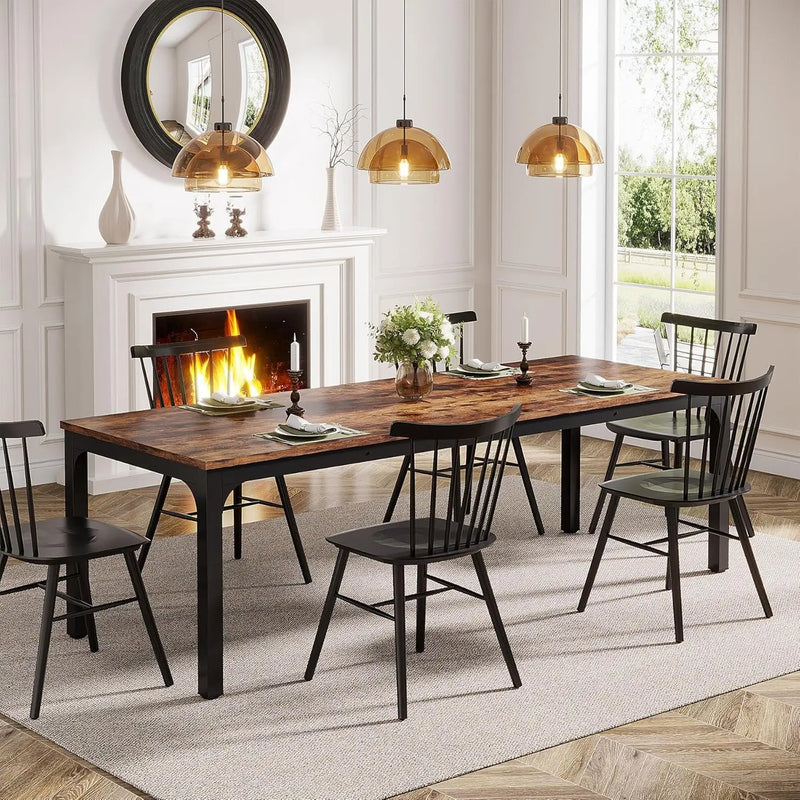 Manufacture | Grande table de salle à manger en bois, style industriel patiné