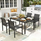 Onyx | Table en verre trempé et 4 chaises empilables, noir