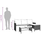 Lagon | Canapé de jardin en L avec table basse en verre