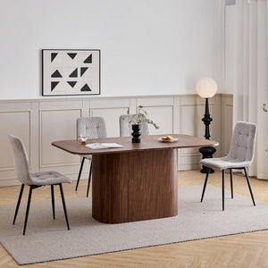 Stockholm | Table de salle à manger en bois, style scandinave, base ondulée