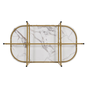 Élégante | Ensemble table blanche et 6 chaises velours gris, structure dorée