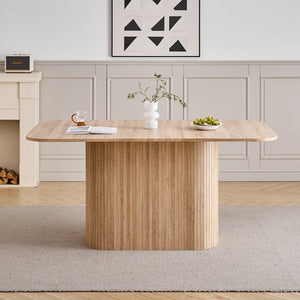 Stockholm | Table de salle à manger en bois, style scandinave, base ondulée