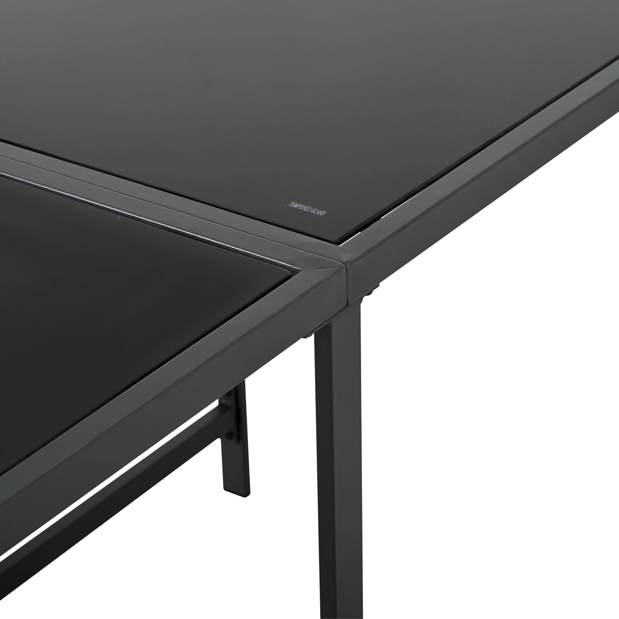 Séville | Ensemble repas 7 pièces, 4 fauteuils cordés et 2 poufs, table verre trempé