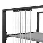 Séville | Ensemble repas 7 pièces, 4 fauteuils cordés et 2 poufs, table verre trempé