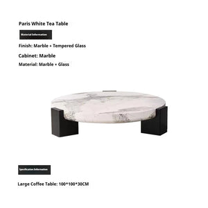 Prestige | Duo de tables gigognes rondes en marbre véritable et bois, sur-mesure