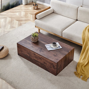 Ardoise | Table basse rectangulaire effet marbre gris, sans assemblage, 90x50x30 cm