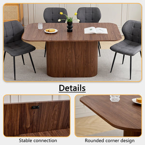 Stockholm | Table de salle à manger en bois, style scandinave, base ondulée