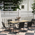 Vernon | Ensemble repas 7 pièces, table et 6 chaises effet bois