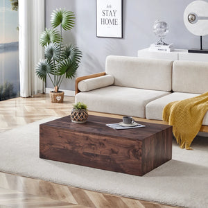 Ardoise | Table basse rectangulaire effet marbre gris, sans assemblage, 90x50x30 cm