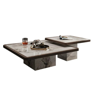 Nordik | Table basse extensible en marbre véritable, design scandinave