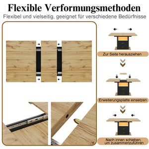 Clarté | Table de salle à manger en bois extensible avec éclairage LED intégré